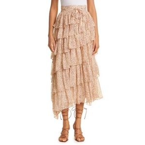 Ulla Johnson Malia Tiered Leopard Skirt